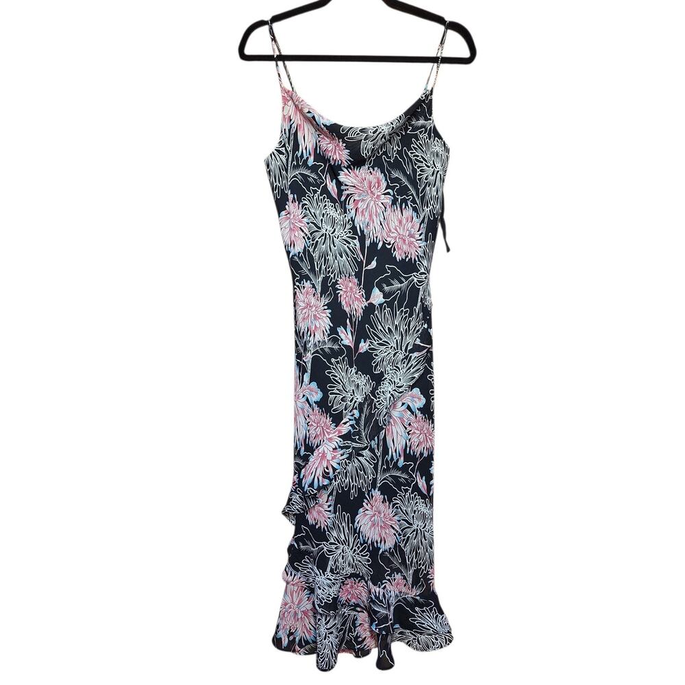 Dress U Vintage Y2K deadstock chrysanthemum flower bias cut floral midi dress